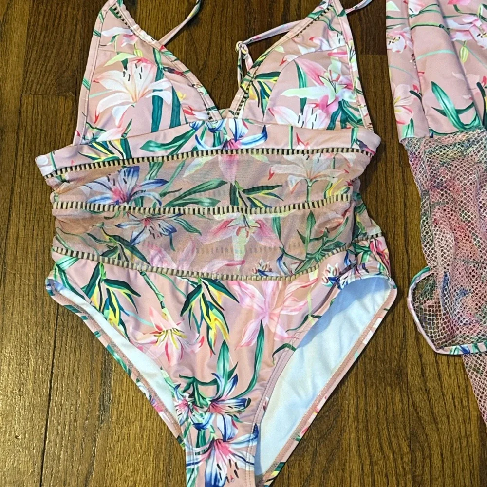Floral Pink One-Piece Swimsuit